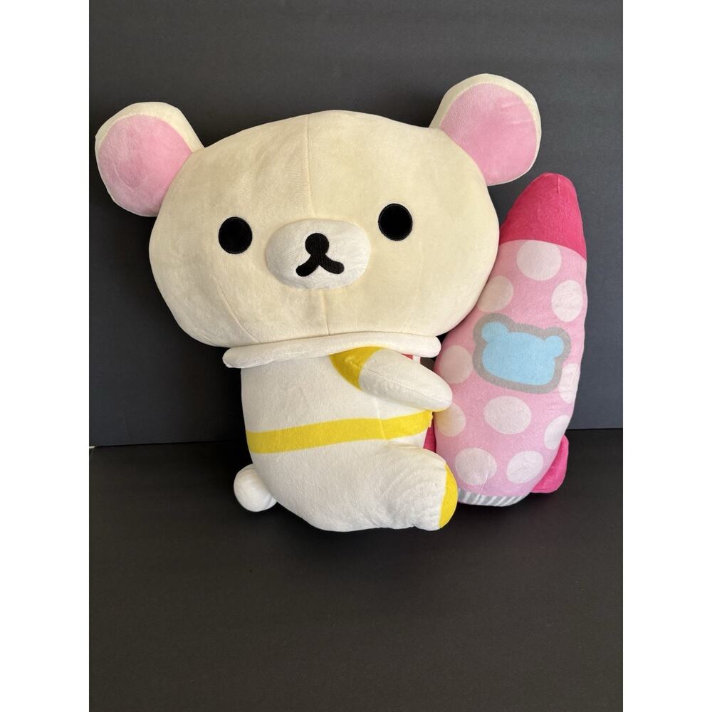San-X Jumbo Rilakkuma Space Suit Holding Rocket Plush 17” Stuffed Teddy Bear
